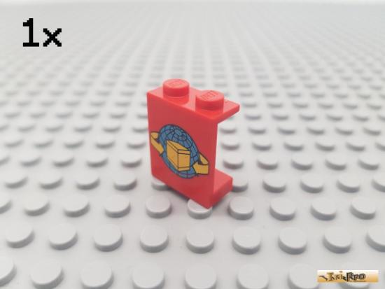 LEGO 1Stk Paneel / Wand 1x2x2 rot bedruckt 4864apx13