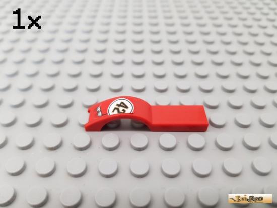 LEGO 1Stk Fliese / Bogen 1x5 rot beklebt 50947