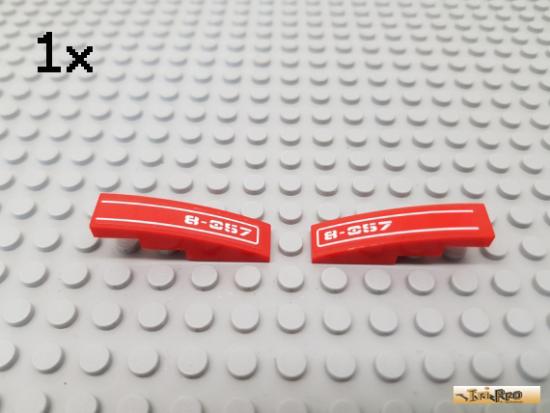 LEGO 1Stk Fliese / Bogen 1x4 L+R rot beklebt 61678pb005