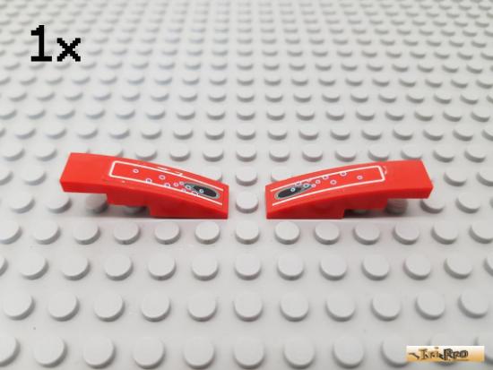 LEGO 1Stk Fliese / Bogen 1x4 L+R rot beklebt 61678pb016