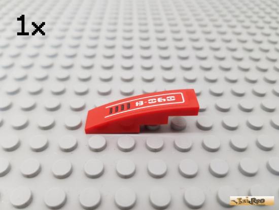 LEGO 1Stk Fliese / Bogen 1x4 rot beklebt 61678pb013R