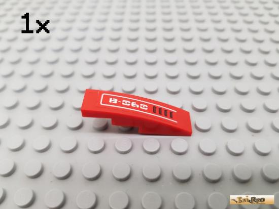 LEGO 1Stk Fliese / Bogen 1x4 rot beklebt 61678pb013L