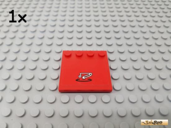 LEGO 1Stk Fliese / Platte 4x4 rot beklebt 6179