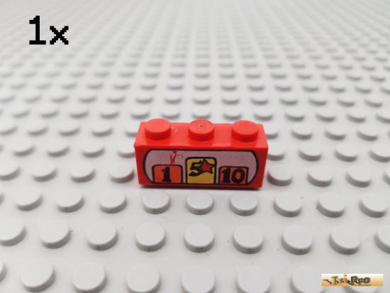 LEGO 1Stk Stein Basic 1x3 rot bedruckt 3622px3