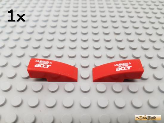 LEGO 1Stk Bogen / Bogenstein 1x3 L+R rot beklebt 50950