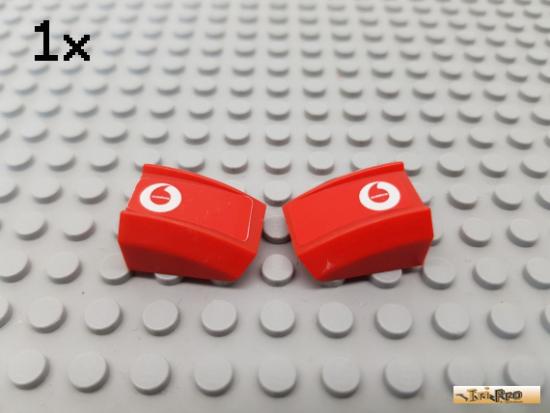 LEGO 1Stk Platte / Motorhaube 2x2 L+R rot beklebt 30602