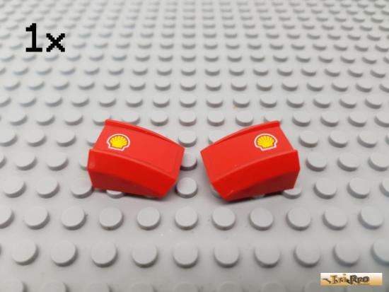 LEGO 1Stk Platte / Motorhaube 2x2 L+R rot beklebt 30602pb041