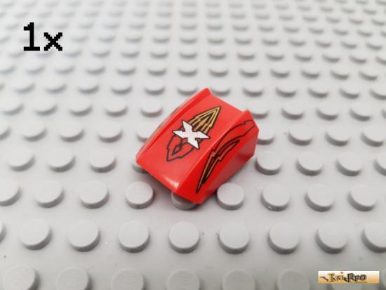 LEGO 1Stk Platte / Motorhaube 2x2 rot bedruckt 30602pb002