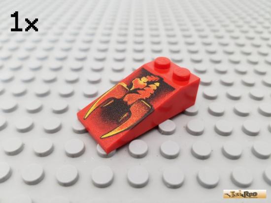 LEGO 1Stk Dachstein / Schrgstein 2x4 rot bedruckt 30363pb003