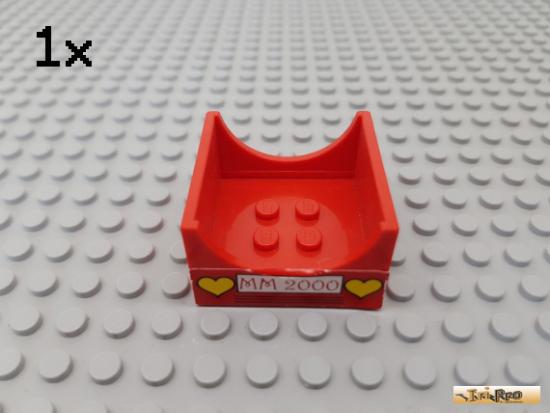 LEGO 1Stk Cockpit / Sitz 4x4x2 rot beklebt 4461