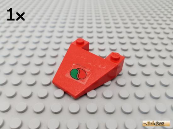 LEGO 1Stk Keilstein / Flgel 4x4 rot beklebt 4858