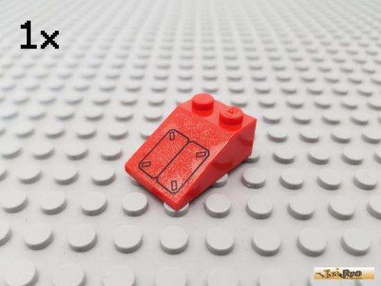 LEGO 1Stk Dachstein / Schrgstein 2x3 rot beklebt 3298pb044