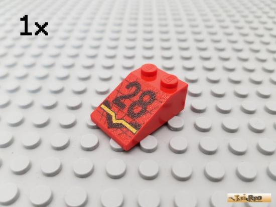 LEGO 1Stk Dachstein / Schrgstein 2x3 rot bedruckt 3298pb021