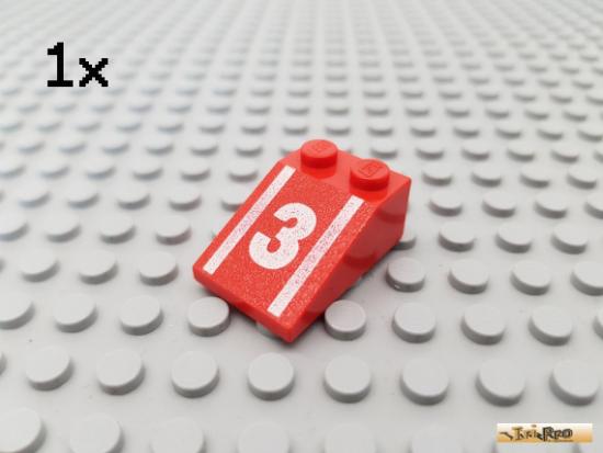 LEGO 1Stk Dachstein / Schrgstein 2x3 rot bedruckt 3298p56