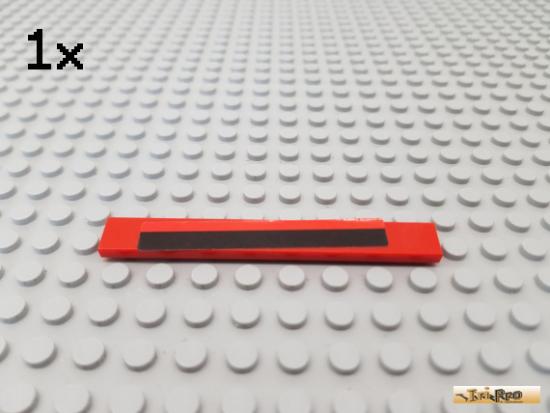 LEGO 1Stk Fliese / Kachel 1x8 rot beklebt 4162