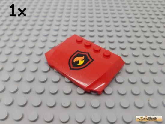 LEGO 1Stk Platte / Motorhaube 4x6 rot beklebt 52031