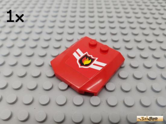 LEGO 1Stk Platte / Motorhaube 4x4 rot beklebt 45677pb001