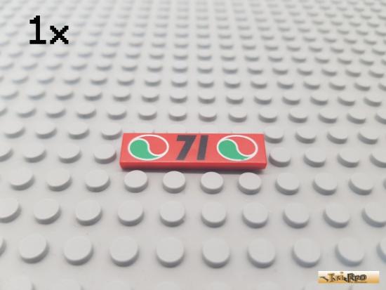 LEGO 1Stk Fliese / Kachel 1x4 rot bedruckt 2431px13