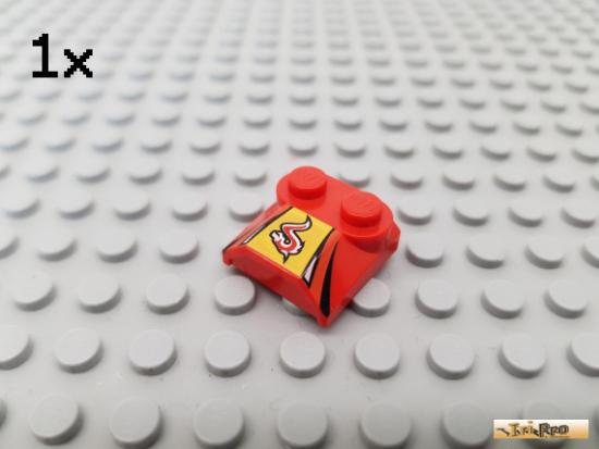 LEGO 1Stk Platte / Motorhaube 2x2 rot bedruckt 41855