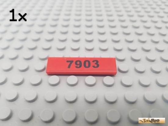 LEGO 1Stk Fliese / Kachel 1x4 rot beklebt 2431pb095