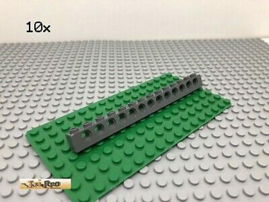 LEGO 10Stk Technic 1x14 Lochbalken Dunkel Grau 32018