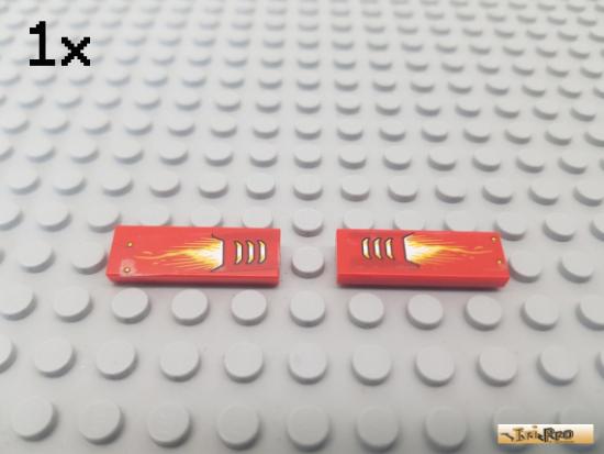 LEGO 1Stk Fliese / Kachel 1x3 L+R rot beklebt 63864pb030