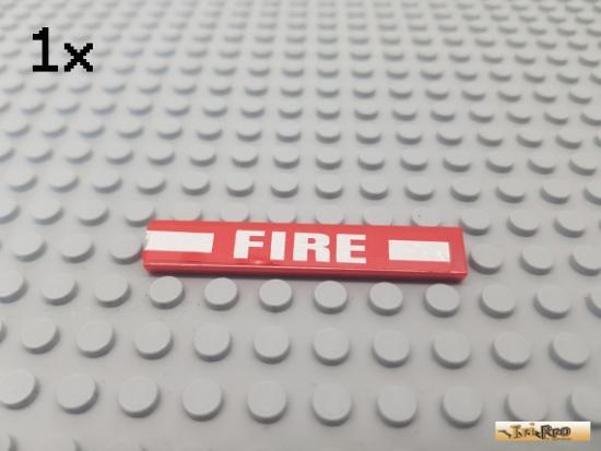 LEGO 1Stk Fliese / Kachel 1x6 rot beklebt 6636