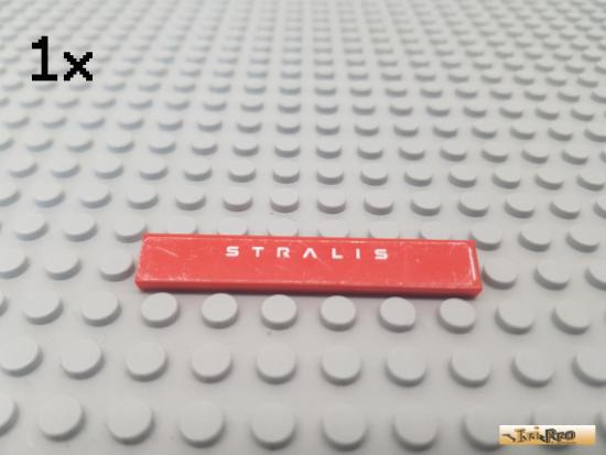 LEGO 1Stk Fliese / Kachel 1x6 rot beklebt 6636