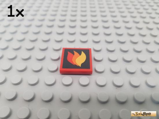 LEGO 1Stk Fliese / Kachel 2x2 rot beklebt 3068pb0074