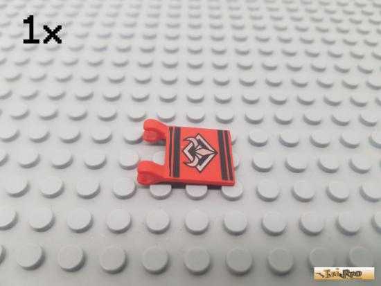 LEGO 1Stk Fahne / Flagge 2x2 / 2 Clips rot bedruckt 2335px3