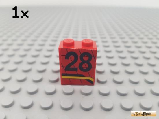 LEGO 1Stk Paneel / Wand 1x2x2 rot beklebt 4864apb004R