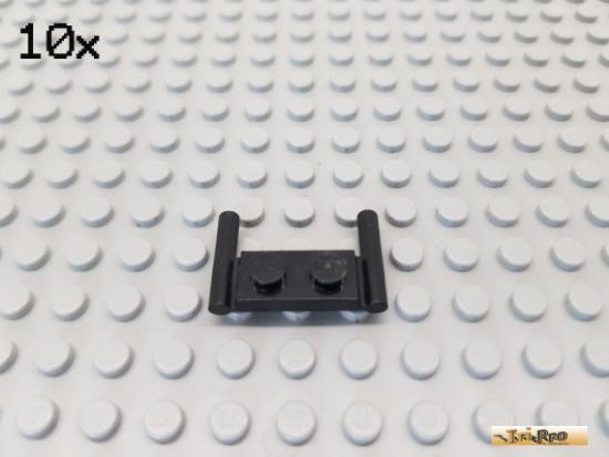 LEGO 10Stk Platte 1x2 mit Stab / Griffe schwarz 3839