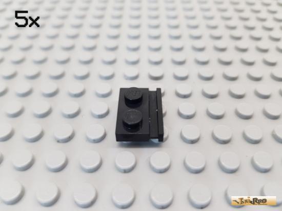 LEGO 5Stk Platte 1x2 mit Nut / Fhrung schwarz 32028