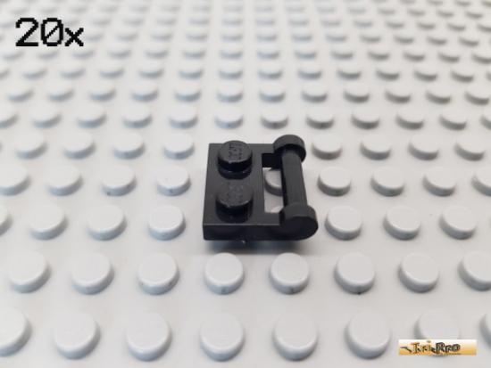 LEGO 20Stk Platte 1x2 mit Griff / Halter schwarz 48336