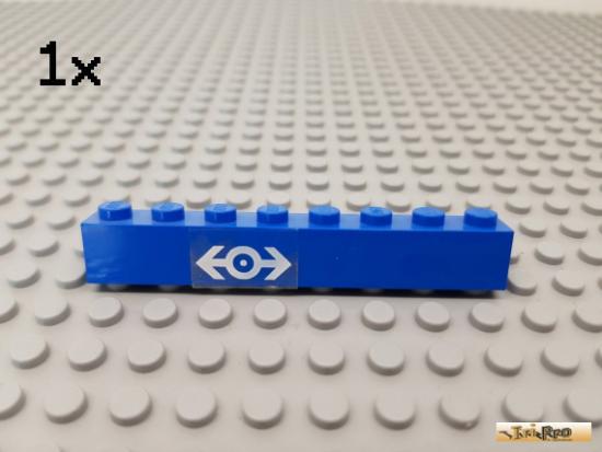 LEGO 1Stk Stein Basic 1x8 blau beklebt 3008