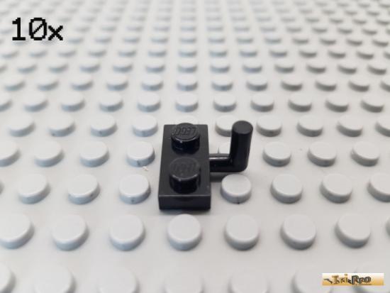 LEGO 10Stk Platte 1x2 mit Griff / Stab schwarz 4623