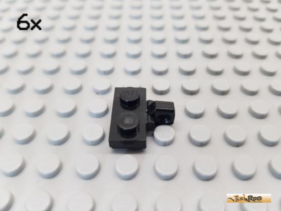 LEGO 6Stk Platte 1x2 / Scharnier schwarz 44567