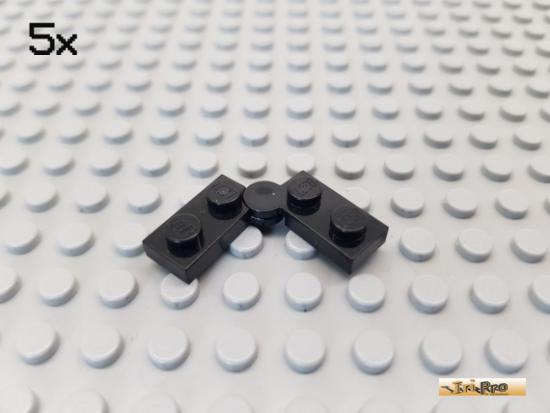 LEGO 5Stk Platte 1x2 - 1x2 / Klappscharnier schwarz 2429 / 2430