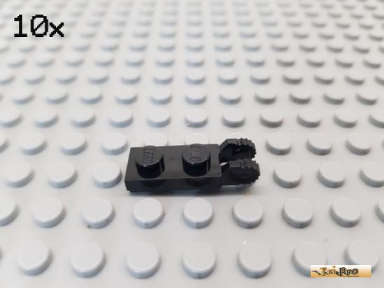 LEGO 10Stk Platte 1x2 / Scharnier / Raster schwarz 44302