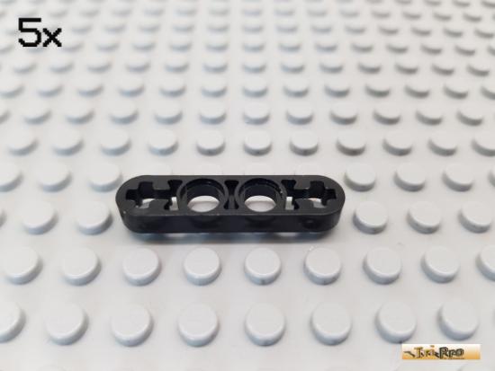 LEGO 5Stk Technic Liftarm flach 1x4 schwarz 32449