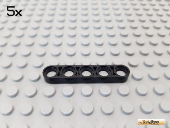 LEGO 5Stk Technic Liftarm flach 1x5 schwarz 32017