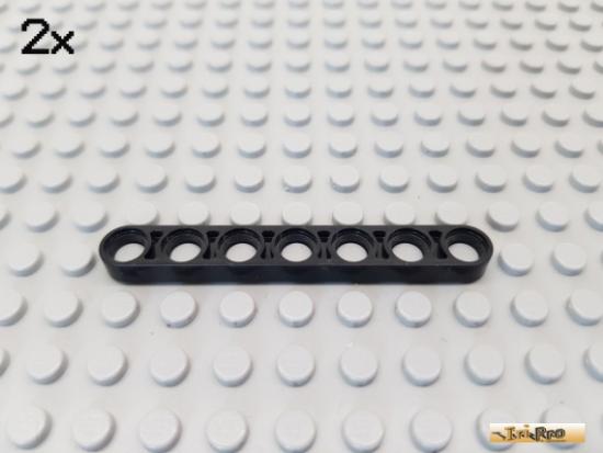 LEGO 2Stk Technic Liftarm flach 1x7 schwarz 32065