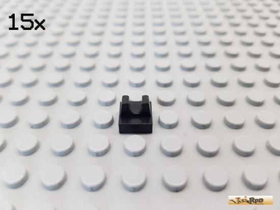 LEGO 15Stk Platte 1x1 mit Clip oben schwarz 15712