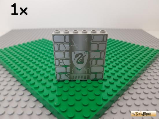 LEGO 1Stk Paneel / Wand 1x6x5 alt hellgrau bedruckt 3754px5