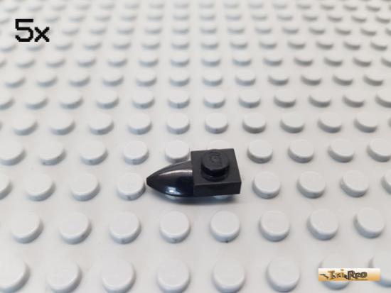 LEGO 5Stk Platte 1x1 / Zahn / Kralle schwarz 49668