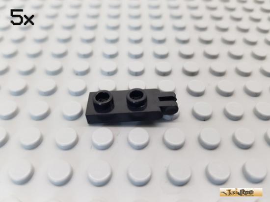 LEGO 5Stk Platte 1x2 / Scharnier 2 Finger schwarz 4276