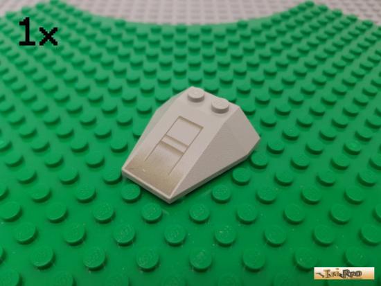 LEGO 1Stk Keilstein / Flgel 4x4 alt hellgrau bedruckt 6069ps1