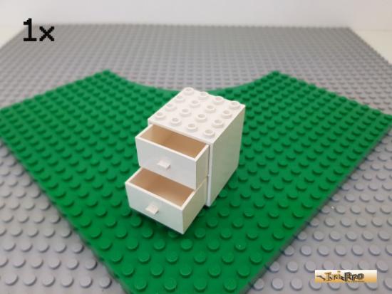 LEGO 1Stk Schrank / Kasten mit Laden 4x4x4 wei 837