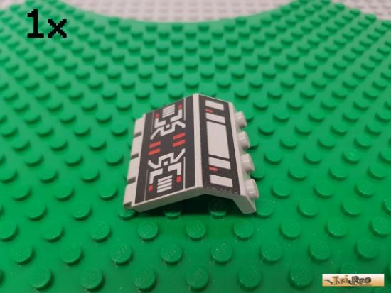 LEGO 1Stk Paneel / Dach / Scharnier 2x4x3 alt hellgrau bedruckt 2582p68