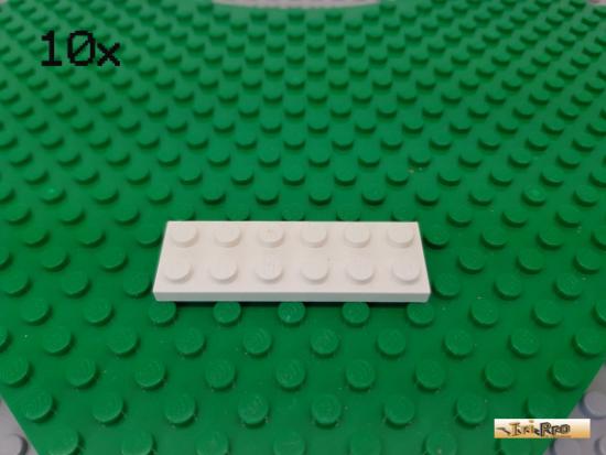 LEGO 10Stk Platte Basic 2x6 wei 3795